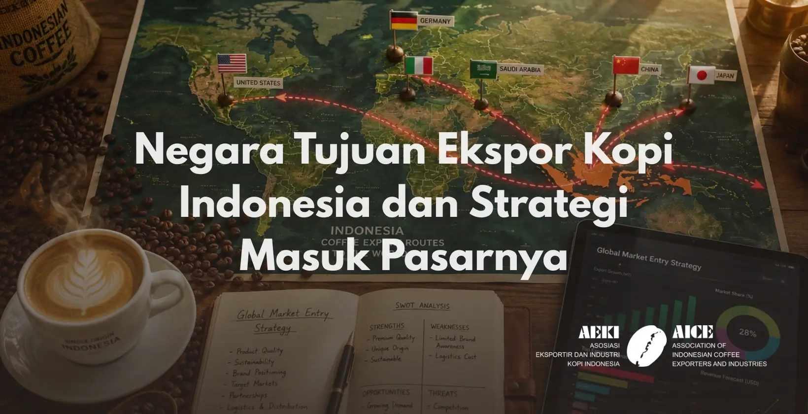Peta negara tujuan ekspor kopi Indonesia dan strategi masuk pasar global